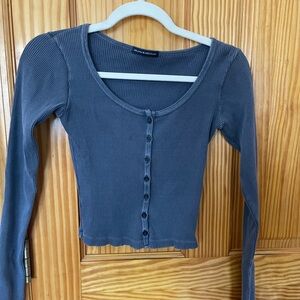 Brandy Melville Long Sleeve Ribbed Top
